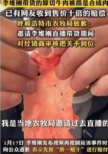 People's Daily lauds Li Weigang's 7.5M for fake meat